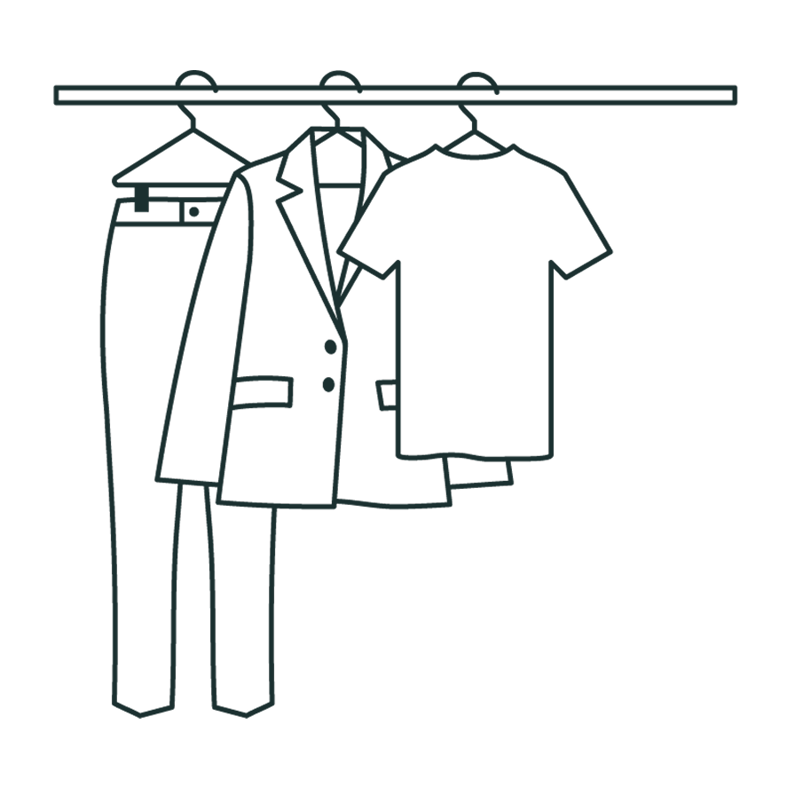 clothes on rail doodle